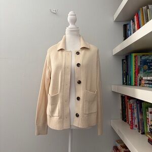 Everlane The Cotton Chore Sweater Jacket White Base - Size XS